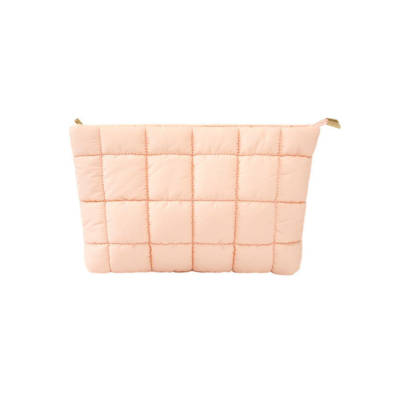 Personalized soft travel fashionable makeup bag with zipper