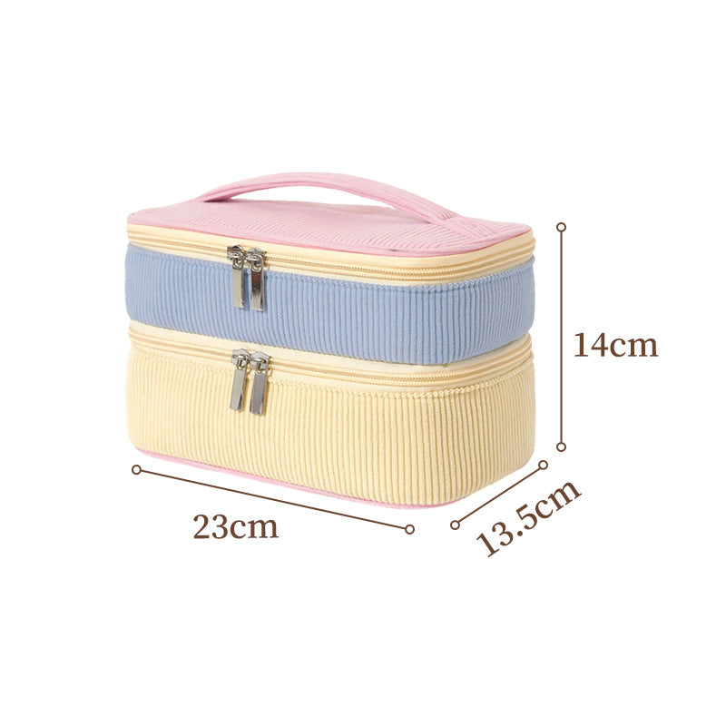 New Fashion Colorful Double-Layer Towel Cosmetic Bag