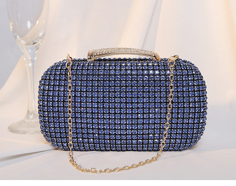 Luxury Crystal Clutch Bag for Woman, Shining Rhinestone Evening Purse with Chain, Formal Party Wedding Handbag
