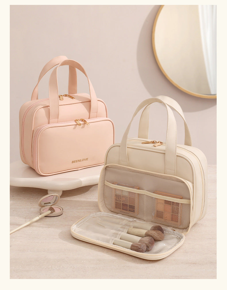 Spacious Water Resistant Cosmetic Bag with Zipper Closure & Soft Handle-Travel for Organizer Leak-proof Makeup Case