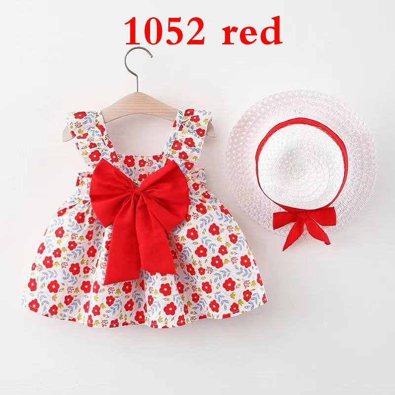 Princess camisole dress, baby cotton dress including Hat