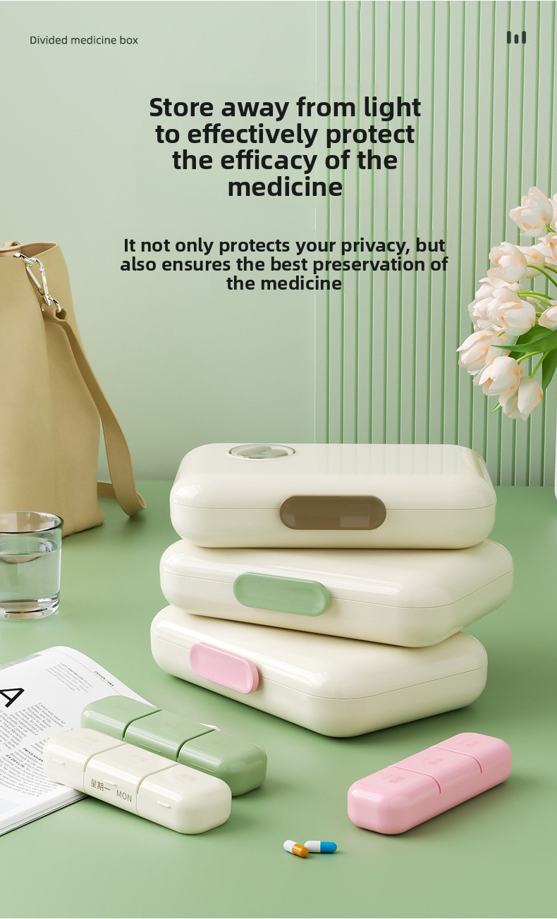 Seven days a week, medicine dispenser, three meals a day, travel, large capacity, portable, packaged pills, pill storage box