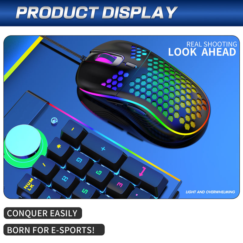 Honeycomb RGB Backlit Wired Gaming Mouse
