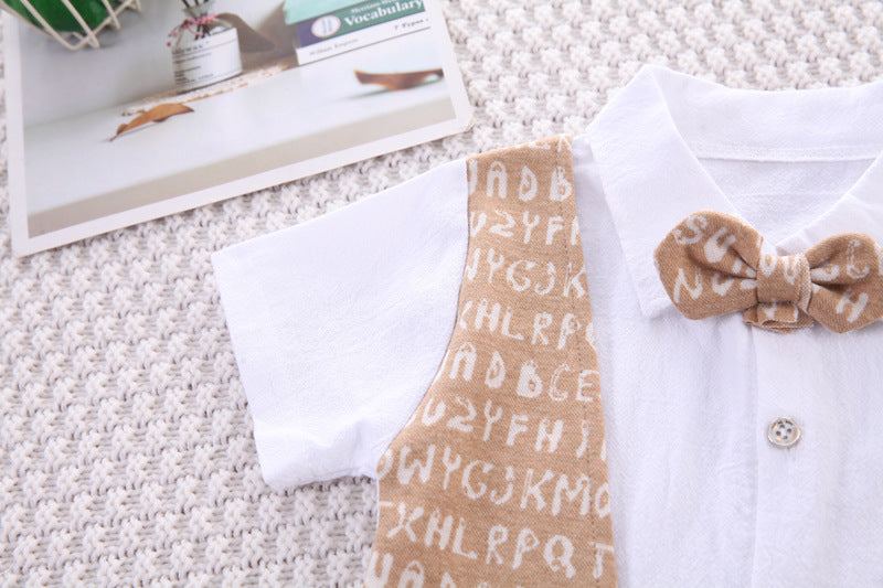 Boys' short sleeved baby summer stylish vest set