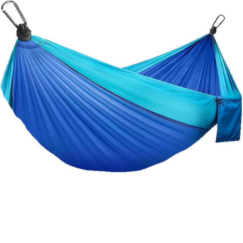 Portable Double Camping Hammock with Tree Straps & Carabiners, Lightweight Nylon Hammock for Outdoor Hiking, Camping, Travel, Backpacking