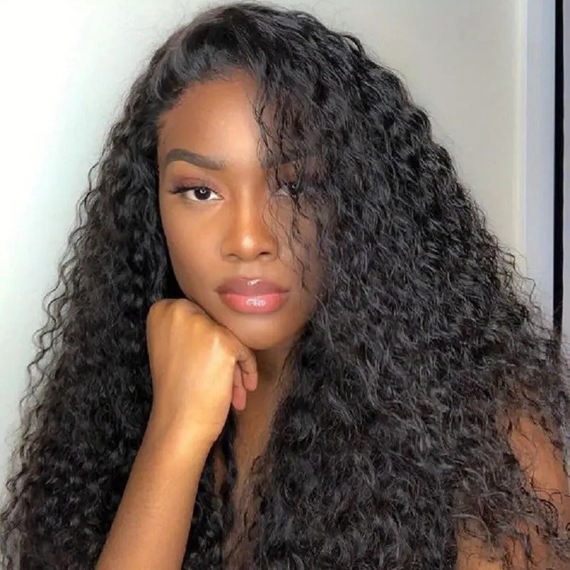 European and American fashion front lace lace fluffy natural small curly hair wig 16 inches for Woman