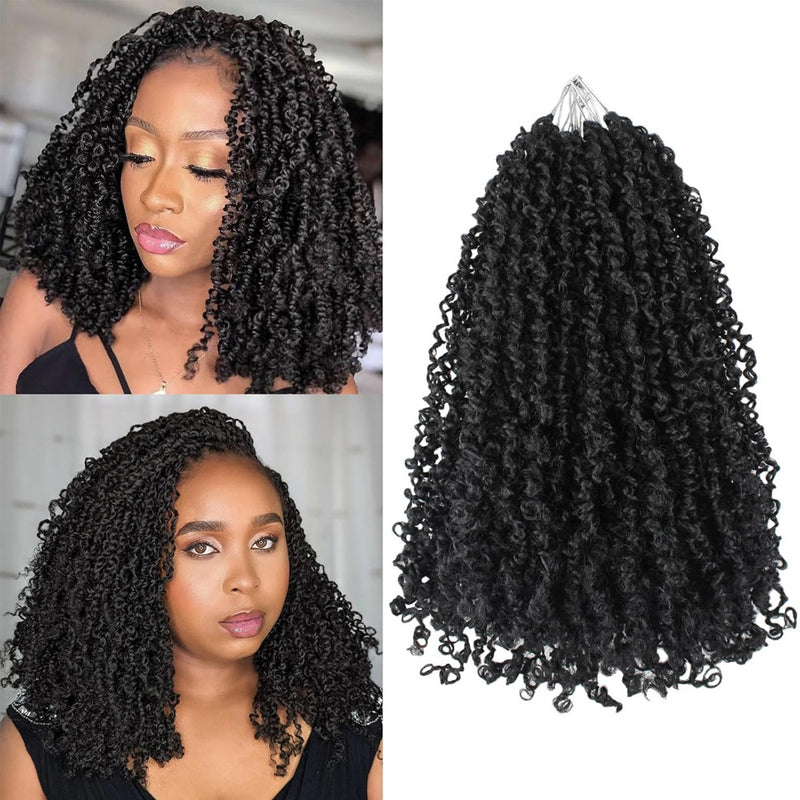 Wave shaped synthetic heat-resistant wig with bangs - 12 inches