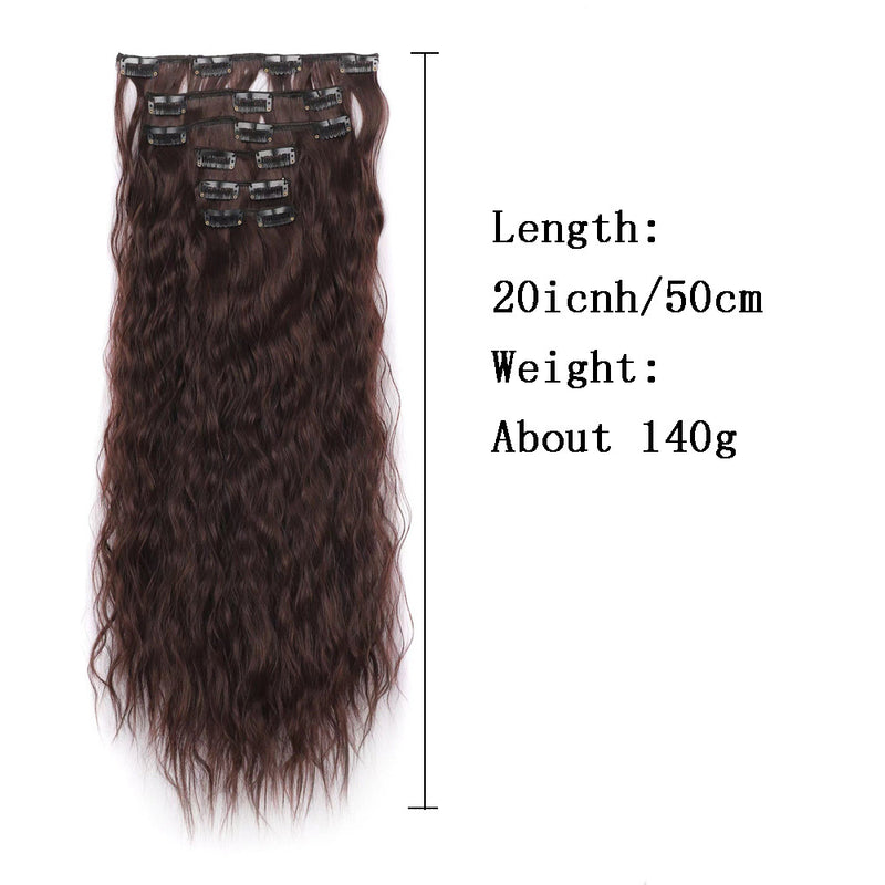 Wave shaped synthetic heat-resistant wig with bangs - 20 inches