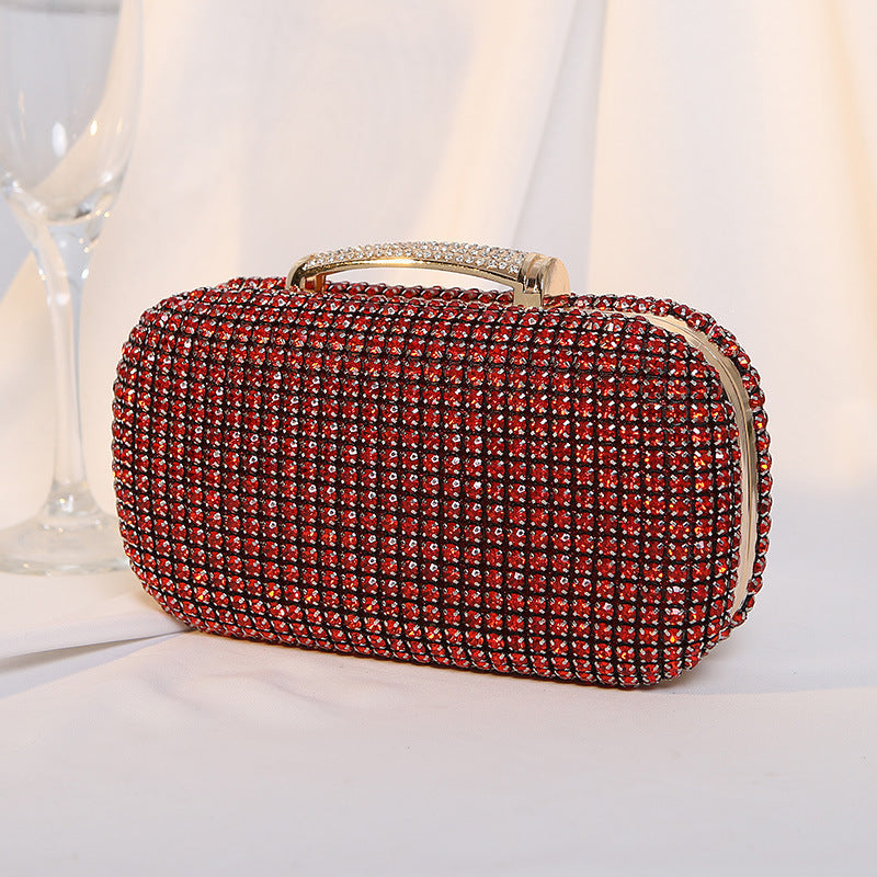 Luxury Crystal Clutch Bag for Woman, Shining Rhinestone Evening Purse with Chain, Formal Party Wedding Handbag