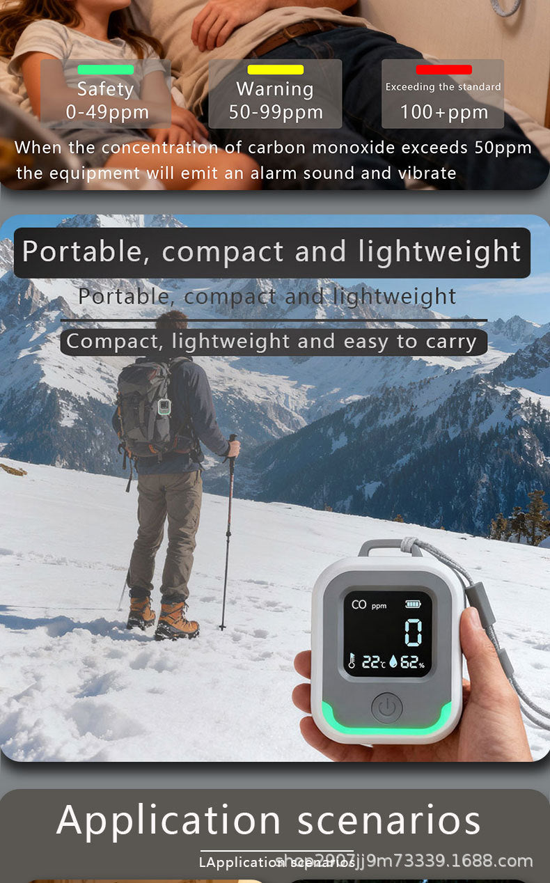 Portable Carbon Monoxide Detector, 3-in-1 CO Monitor