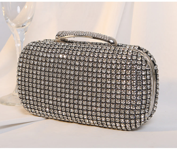 Luxury Crystal Clutch Bag for Woman, Shining Rhinestone Evening Purse with Chain, Formal Party Wedding Handbag