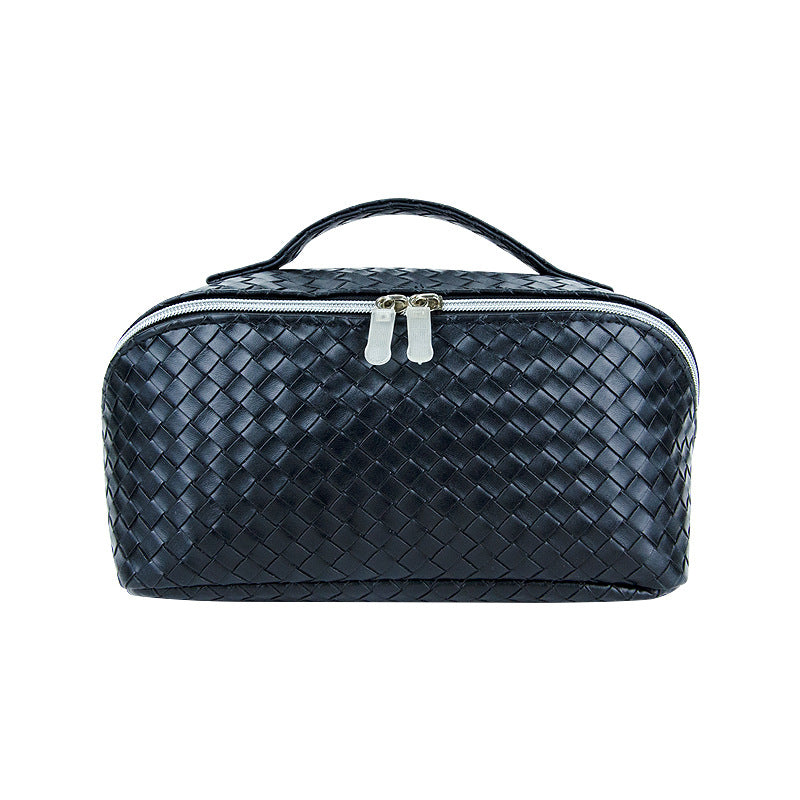 Style Fashionable Large-capacity Textured PU Leather Woven-pattern