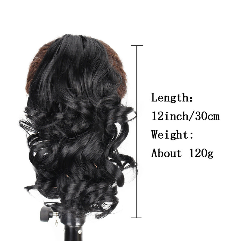 12 inch - wavy claw clip ponytail wig