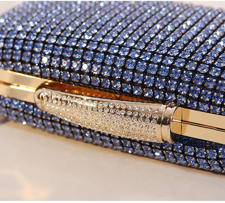 Luxury Crystal Clutch Bag for Woman, Shining Rhinestone Evening Purse with Chain, Formal Party Wedding Handbag