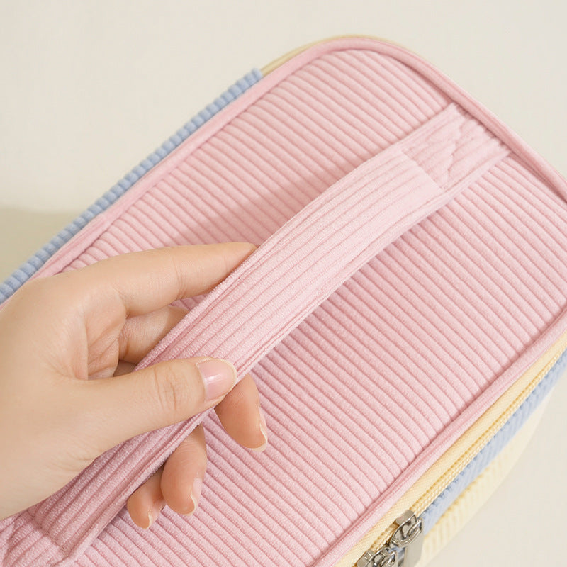 New Fashion Colorful Double-Layer Towel Cosmetic Bag