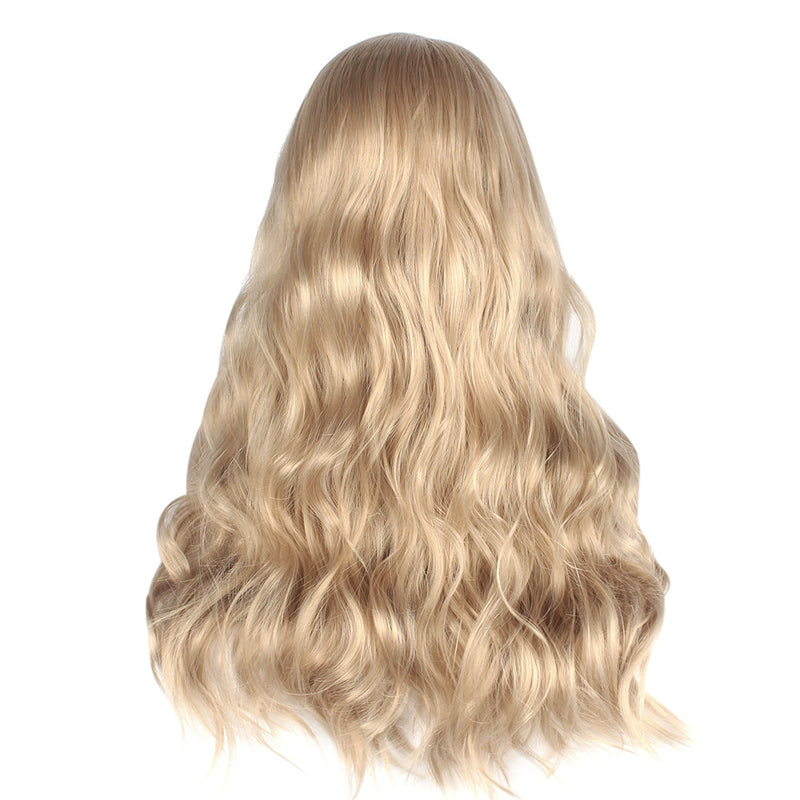 Headband Wig for Black Woman, Long Wavy Ash Blonde Synthetic Hair, Natural Looking Heat Resistant Wig for Daily Wear & Party