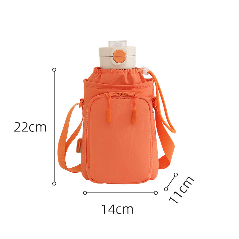 Insulated water bottle bag with adjustable shoulder strap, fashionable waterproof crossbody bag