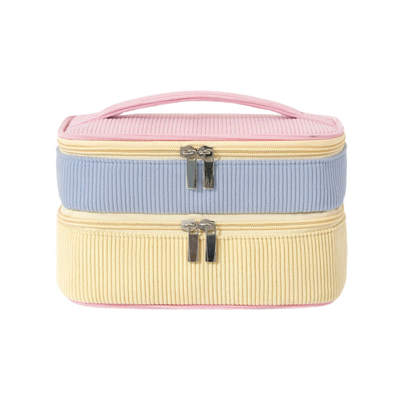 New Fashion Colorful Double-Layer Towel Cosmetic Bag