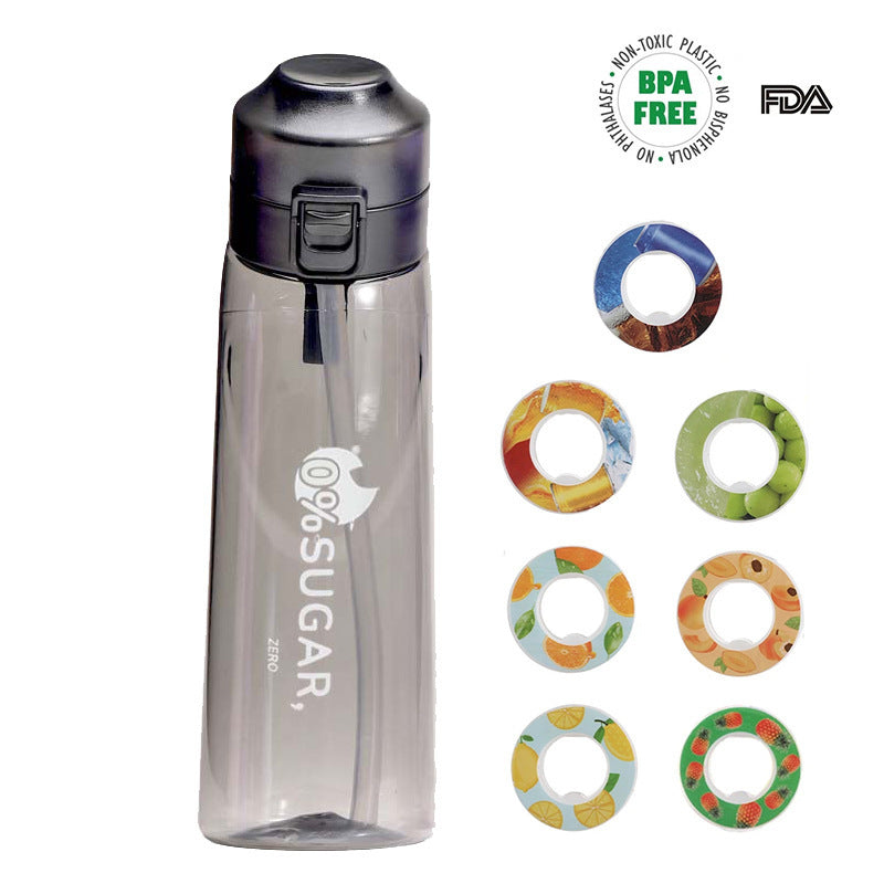 Fruit flavor, creative straw, playful water cup, heat-resistant fragrance cup 650ml