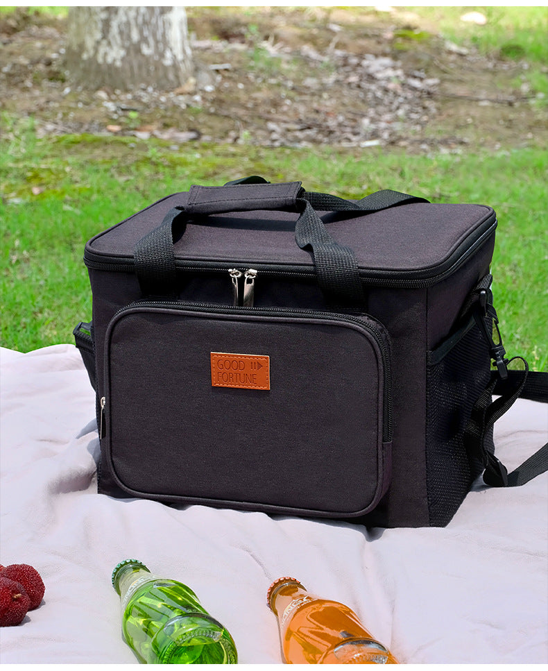 For Thickened Large Capacity Portable Picnic Leather Outdoor Car Ice Waterproof Shoulder Crossbody Insulation Bag