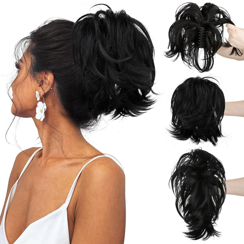 8 inch - wavy claw clip ponytail wig