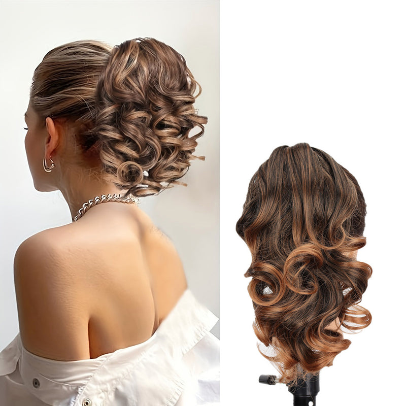 12 inch - wavy claw clip ponytail wig