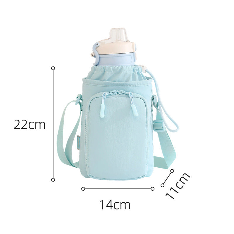 Insulated water bottle bag with adjustable shoulder strap, fashionable waterproof crossbody bag