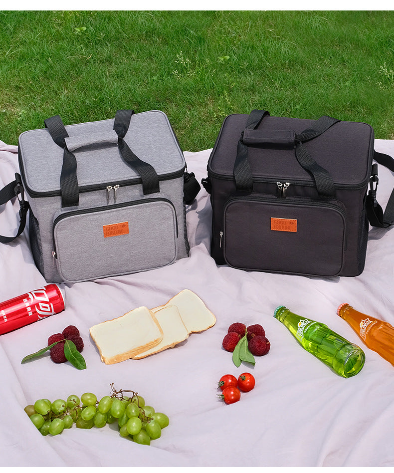 For Thickened Large Capacity Portable Picnic Leather Outdoor Car Ice Waterproof Shoulder Crossbody Insulation Bag