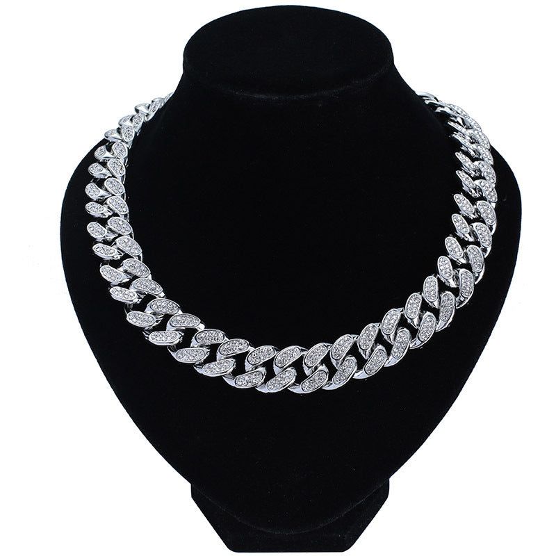 Iced Out Cuban Link Chain Necklace for Men, 14K Gold/Silver/Rose Gold Plated CZ Diamond Chain, 40/50/60cm Hip Hop Jewelry