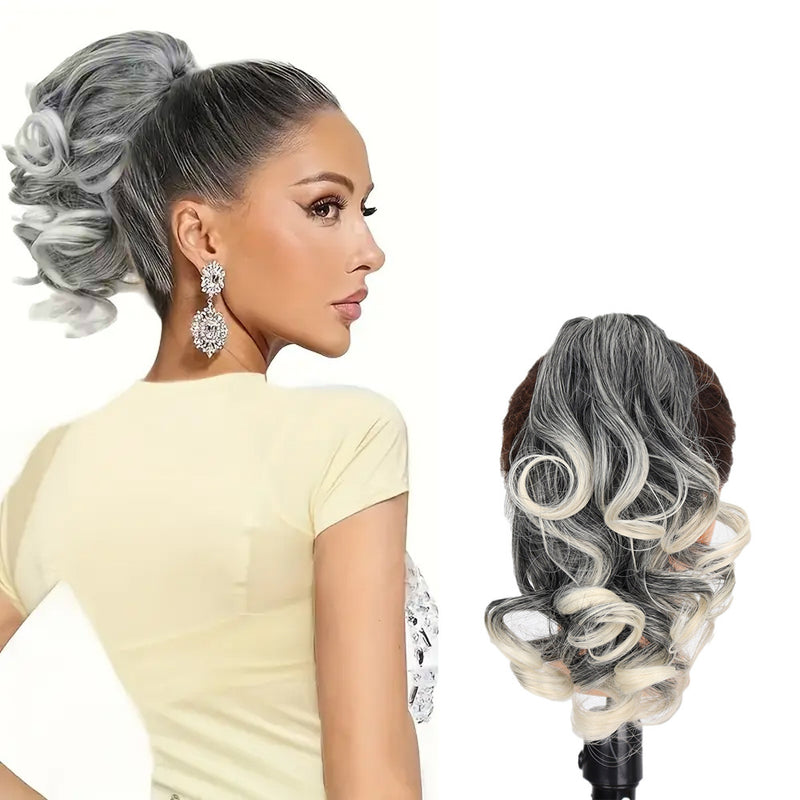 12 inch - wavy claw clip ponytail wig