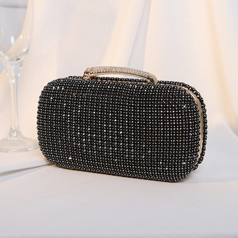 Luxury Crystal Clutch Bag for Woman, Shining Rhinestone Evening Purse with Chain, Formal Party Wedding Handbag
