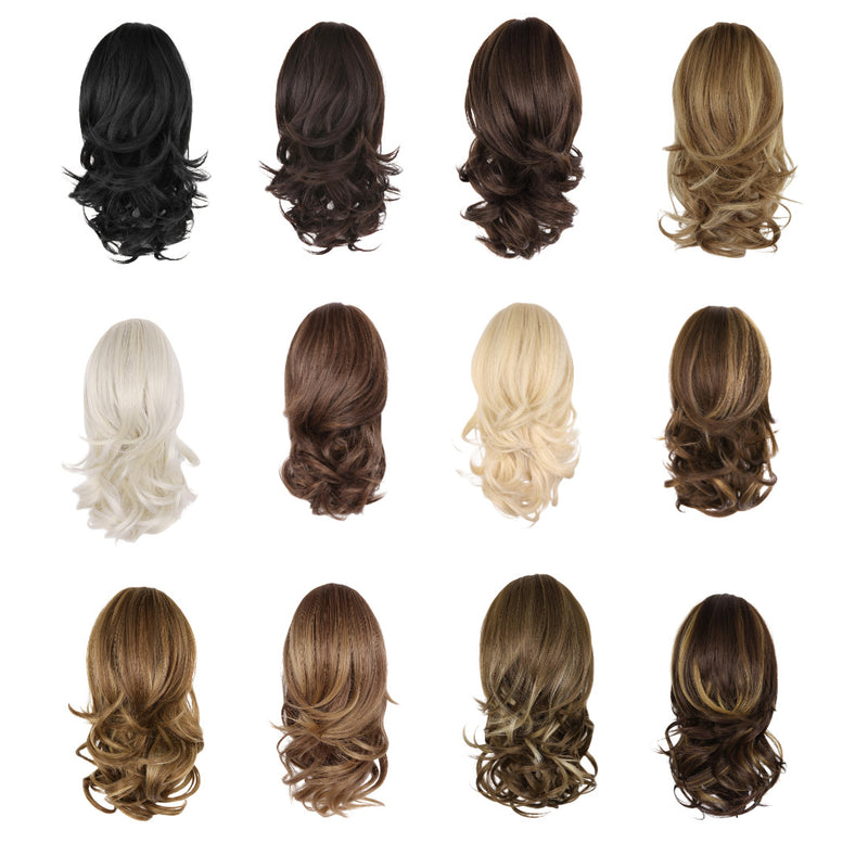 14 inch - wavy claw clip ponytail wig