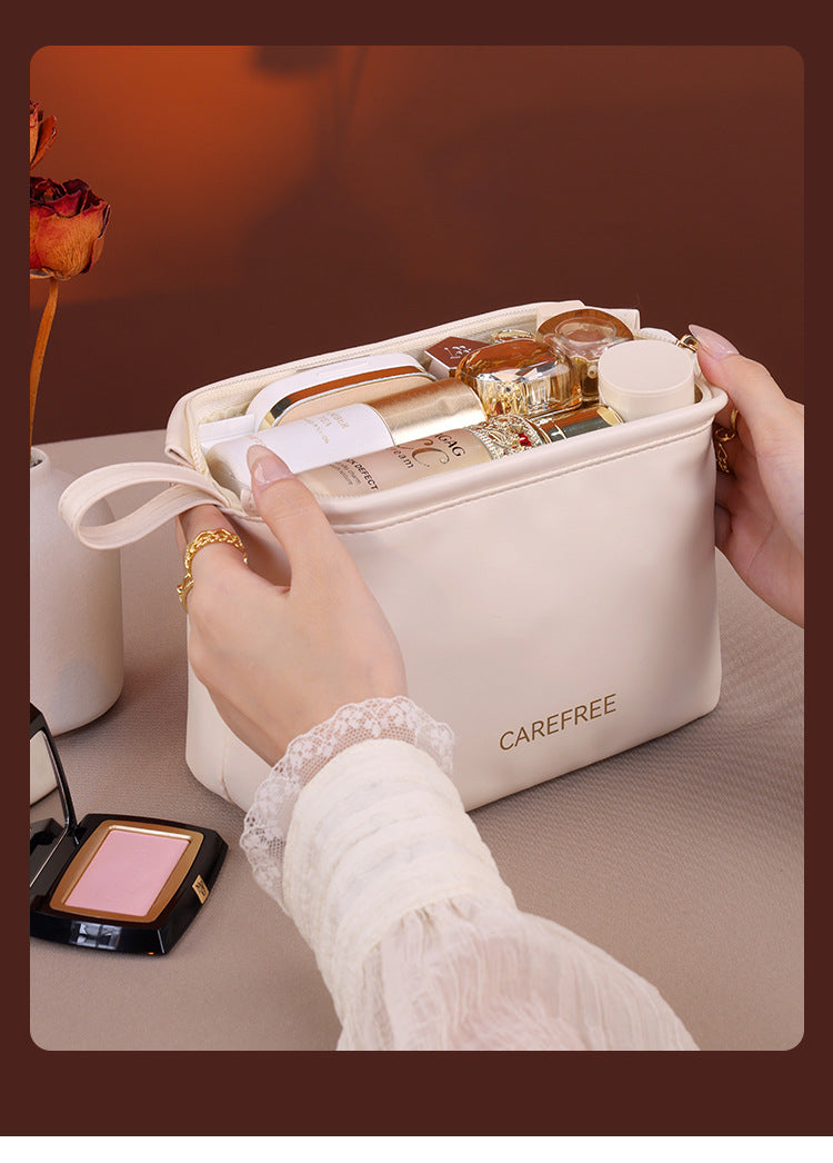 Waterproof Zipper Closure PU Material Makeup Pouch for Woman Spill Proof Interior Organizer Portable for Bag for Commute