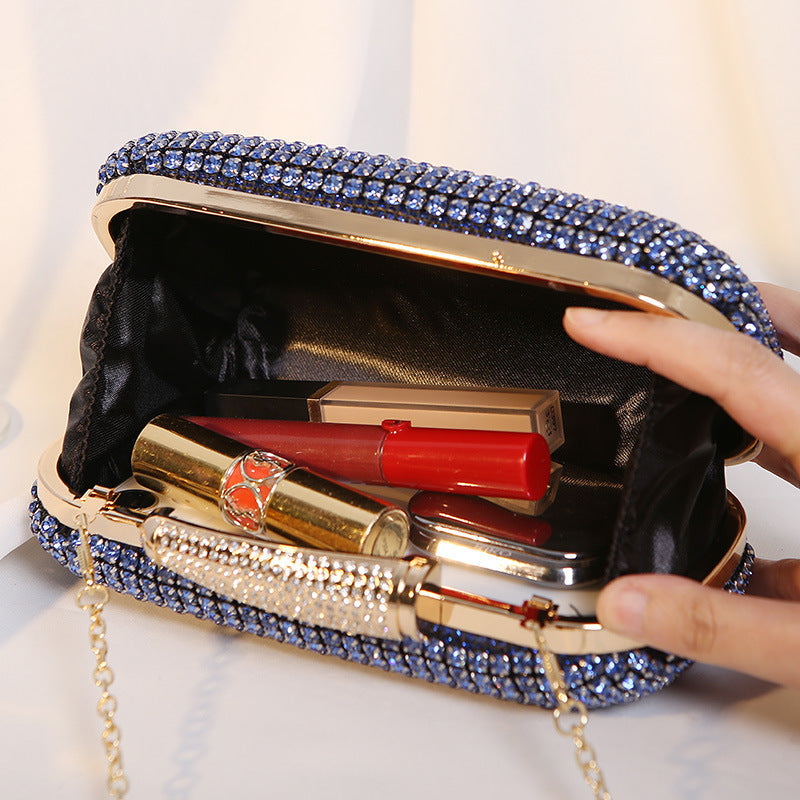 Luxury Crystal Clutch Bag for Woman, Shining Rhinestone Evening Purse with Chain, Formal Party Wedding Handbag