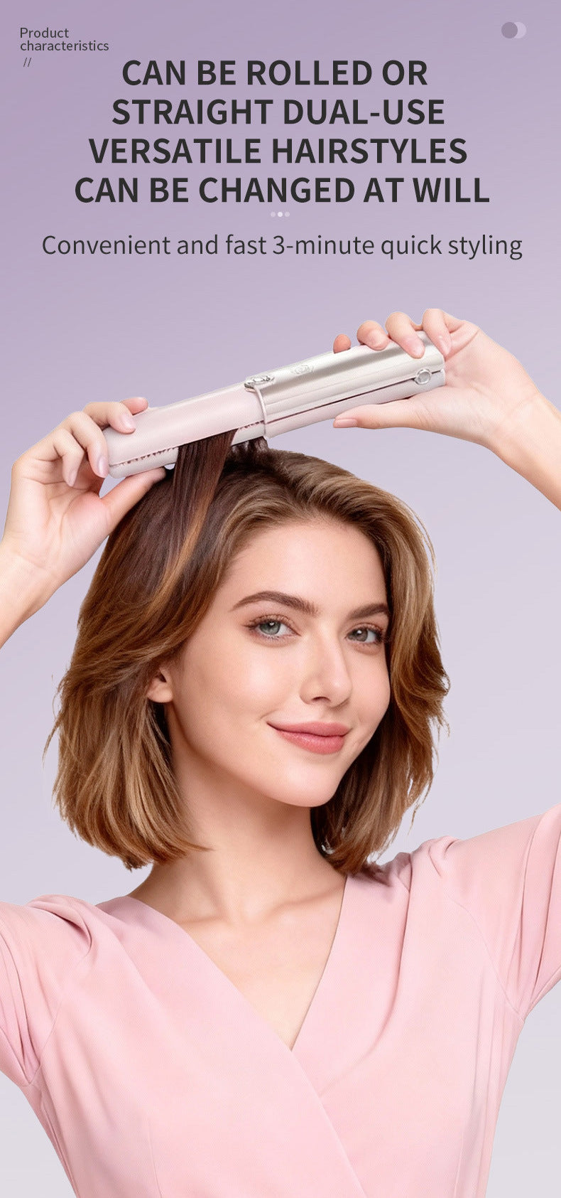 2 in 1 Cordless Hair Straightener Curler,