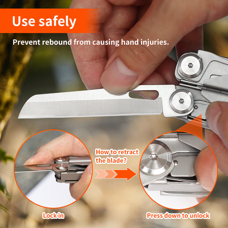 17-in-1 Stainless Steel Multi Tool Pliers, EDC Survival Gear