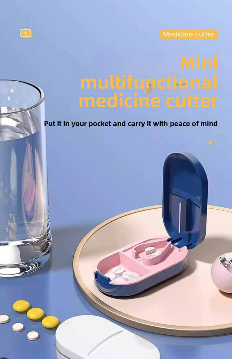Mini medicine slicer, dispenser, portable medicine storage box