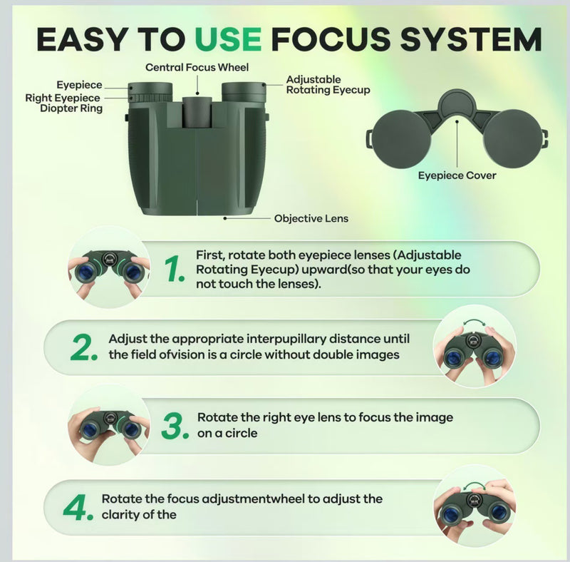 20x25 Compact Binoculars for Adults & Kids, High Power Waterproof Pocket Binoculars for Bird Watching, Hunting, Hiking, Travel