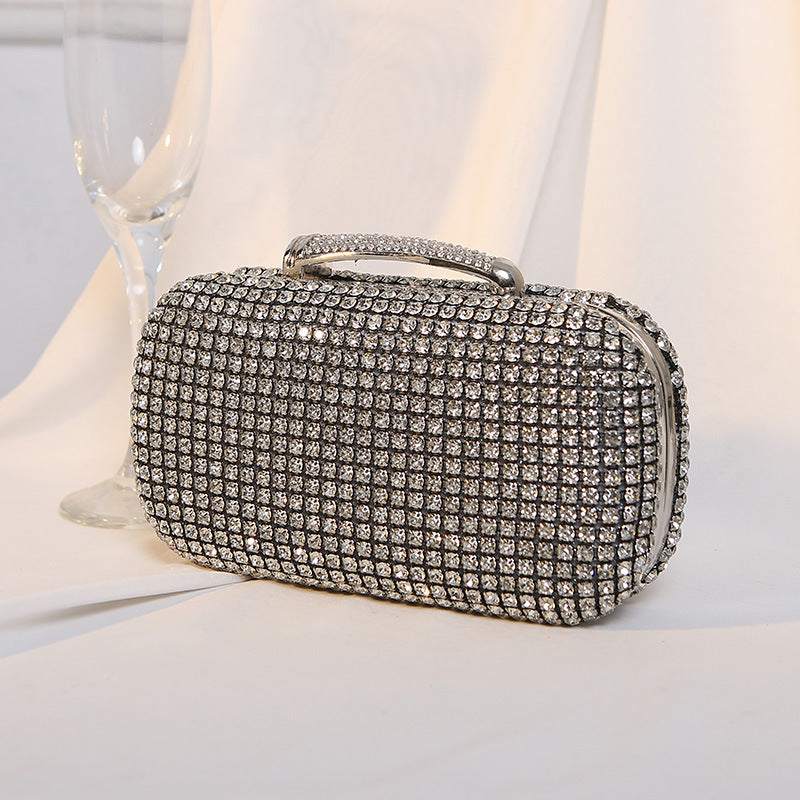 Luxury Crystal Clutch Bag for Woman, Shining Rhinestone Evening Purse with Chain, Formal Party Wedding Handbag