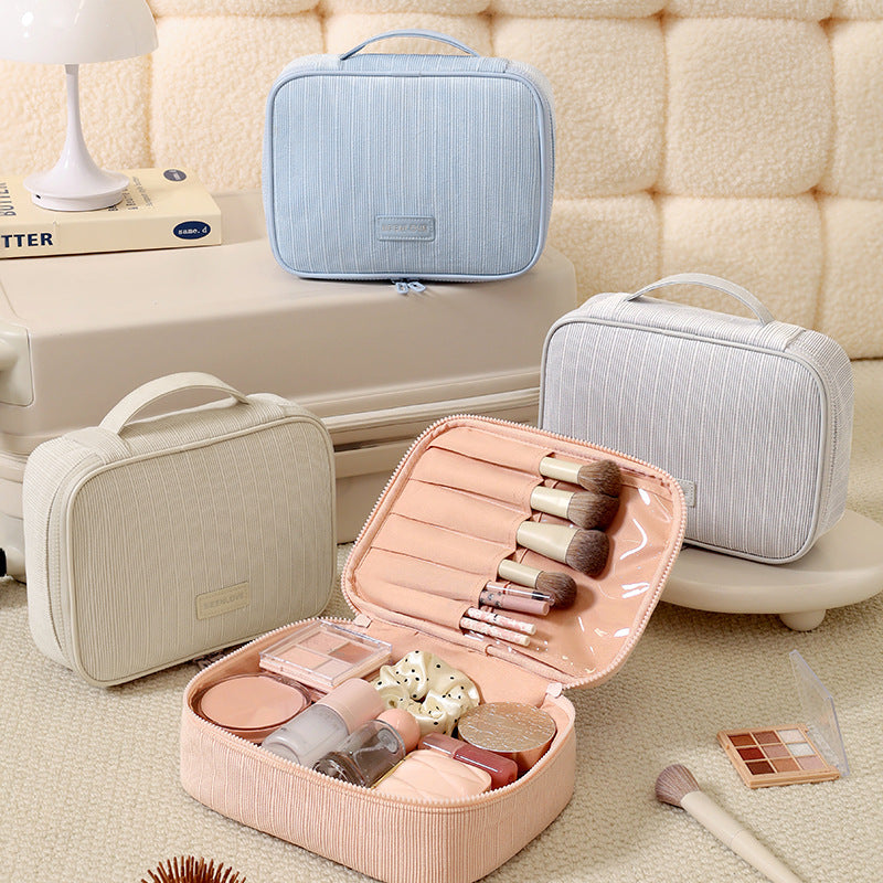 Spacious Makeup Brush Organizer Pouch Multi Functional Travel Toiletry Bag Girls Daily Use Essential Cosmetic Bag