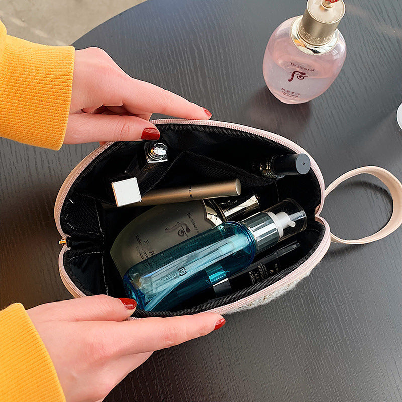 Fashion  Makeup Bag Convenient Large Capacity Simple Portable Canvas Cosmetic Bag