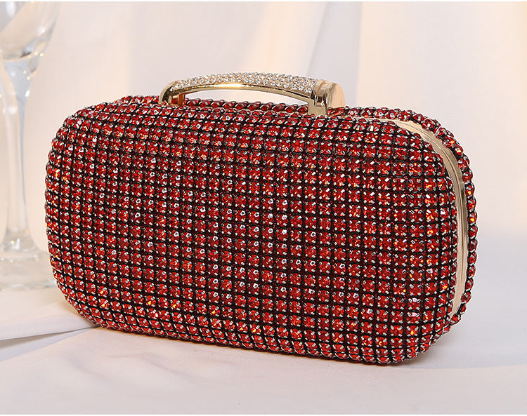 Luxury Crystal Clutch Bag for Woman, Shining Rhinestone Evening Purse with Chain, Formal Party Wedding Handbag