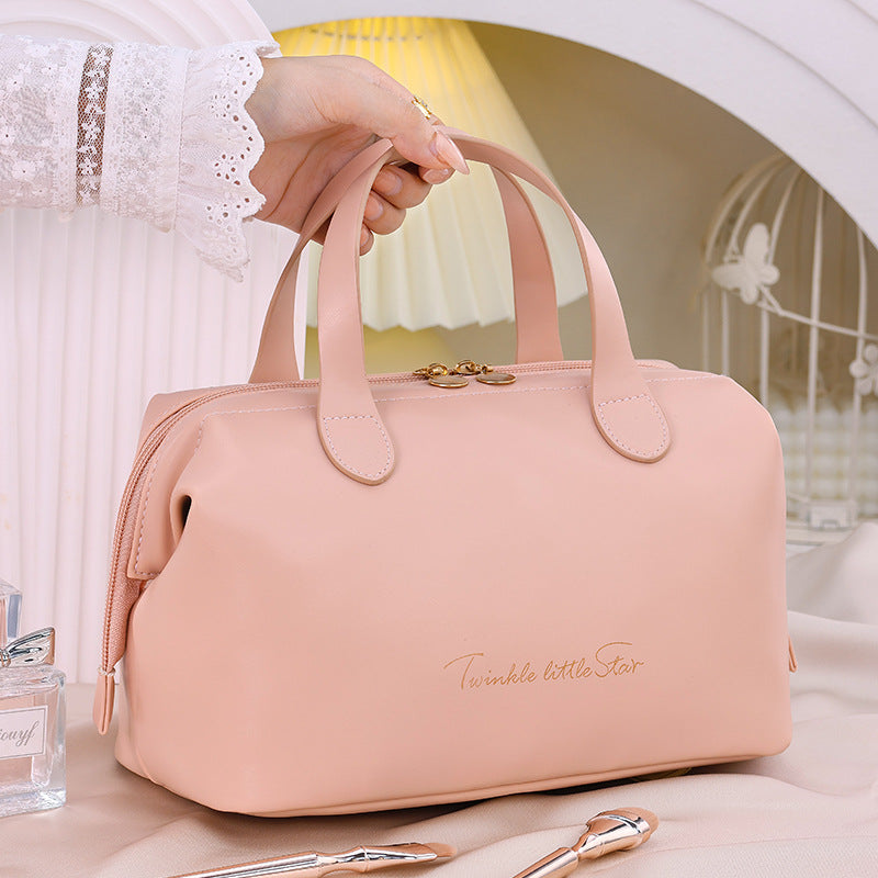 Large Capacity Travel Cosmetic Organizer Bag Multifunction PU Leather Travel Bag for Woman Toiletries