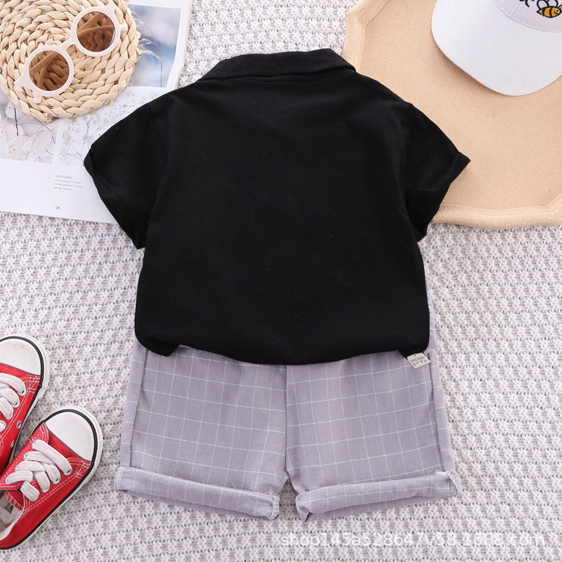 Boys' short sleeved baby summer stylish vest set