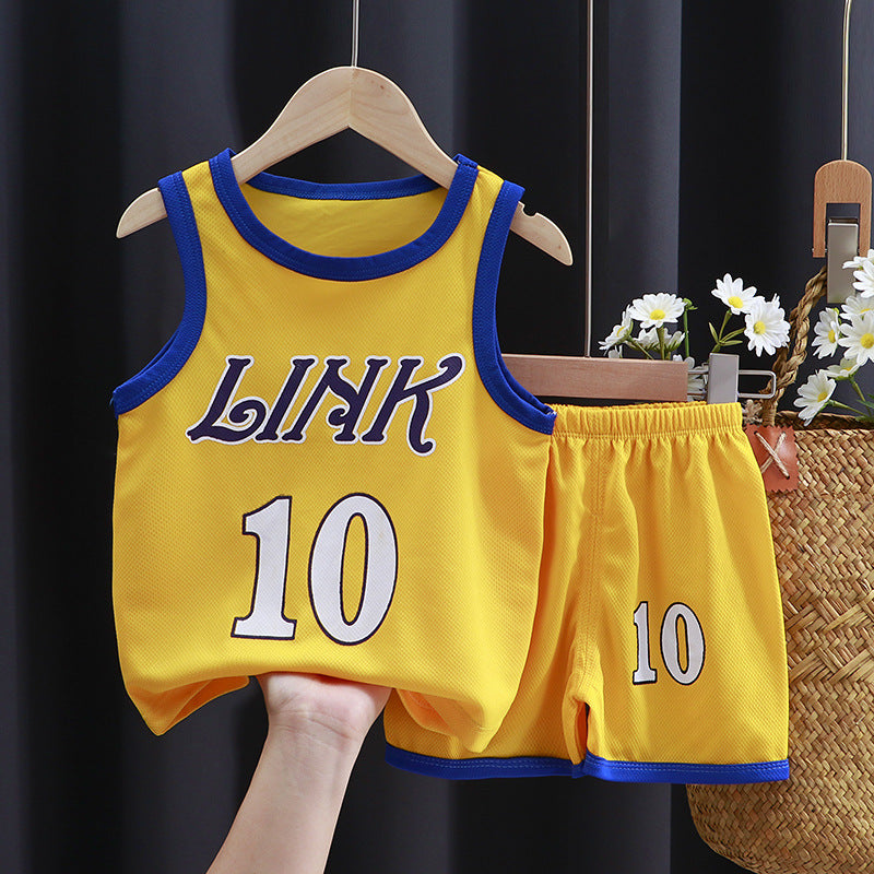 Summer children's set quick drying clothes sportswear vest boys' basketball suit