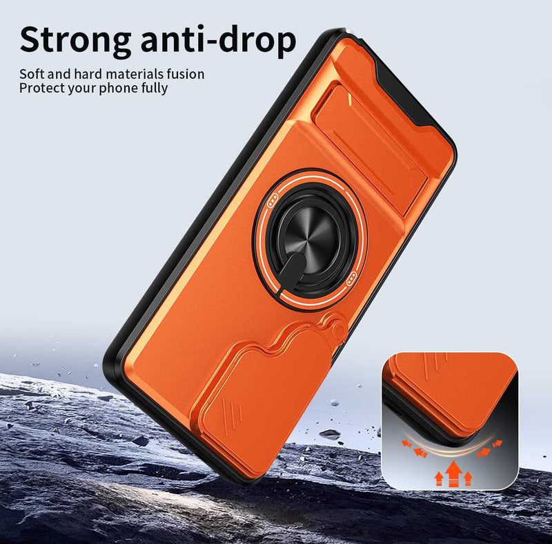 Samsung S26 Ultra Case with Slide Camera Cover, 360 Ring Stand Magnetic Armor Mobile Phone Case