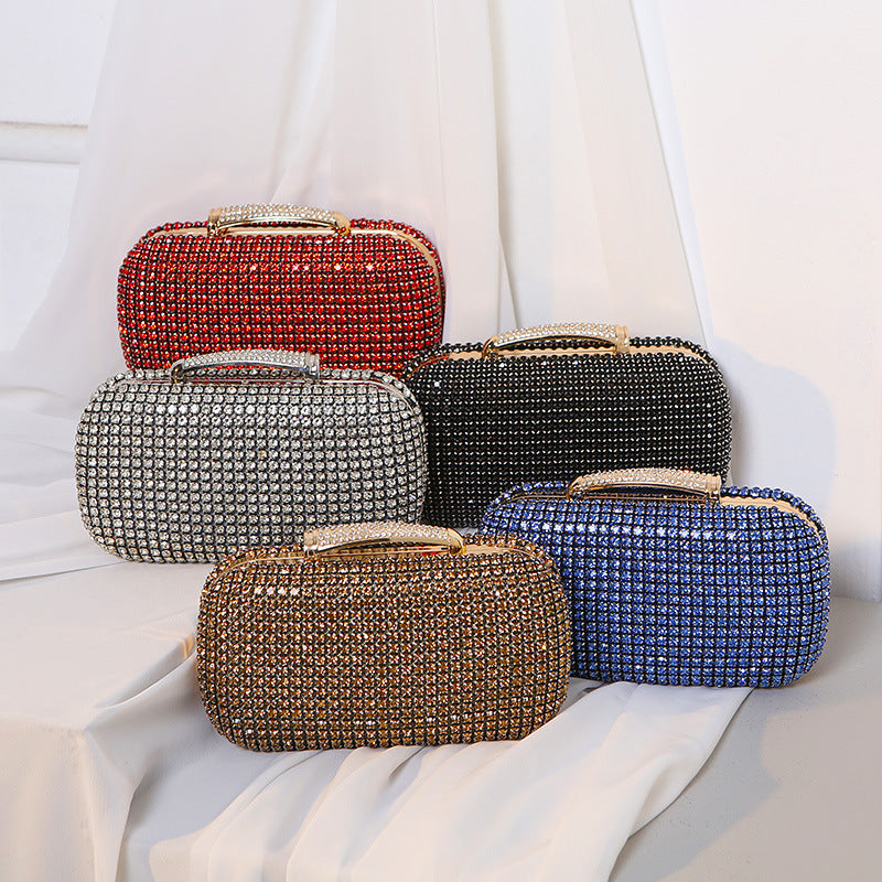 Luxury Crystal Clutch Bag for Woman, Shining Rhinestone Evening Purse with Chain, Formal Party Wedding Handbag