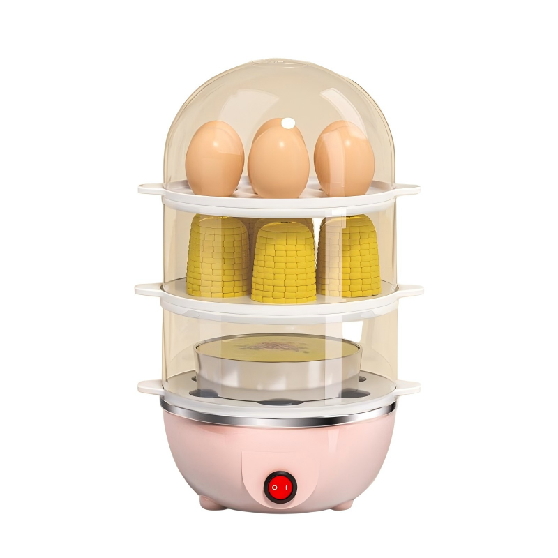 3 Tier Egg Boiler Electric Egg Cooker, Breakfast Maker With Auto Shut Off