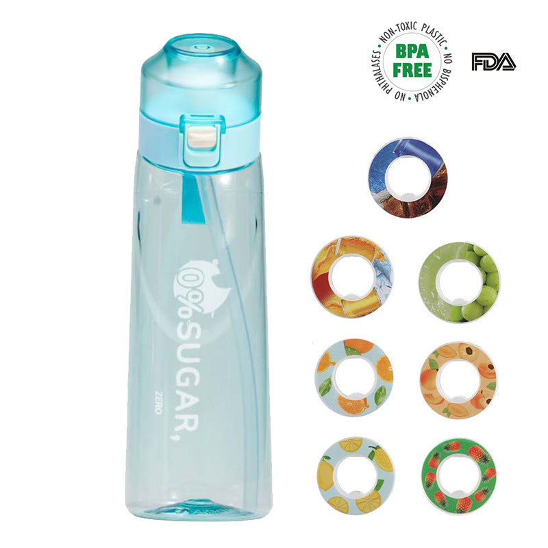 Fruit flavor, creative straw, playful water cup, heat-resistant fragrance cup 650ml