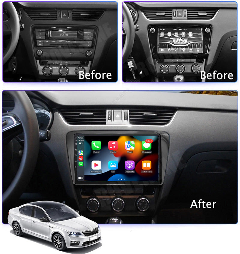 RoverOne Car Stereo Radio Bluetooth CarPlay GPS Navigation for Skoda Octavia 3 A7 2013 - 2018